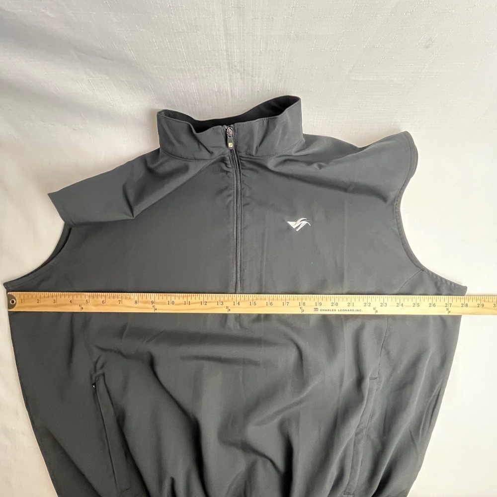 FootJoy FJ Golf Vest Mens Large Black 1/4 Zip Lightweight Logo Pockets - Picture 11 of 13